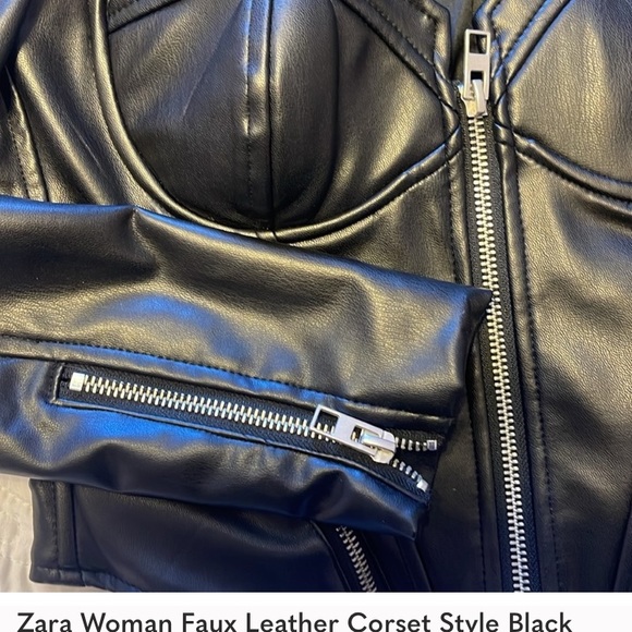 Zara Faux Leather Corset Top - Picture 3 of 8